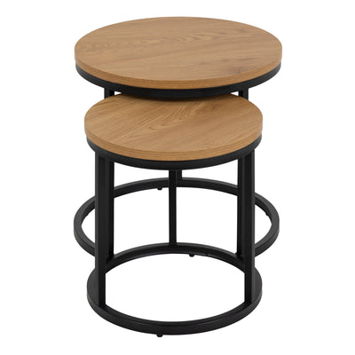 Spiro Round Nest of Tables in Oak – FTG, view 2