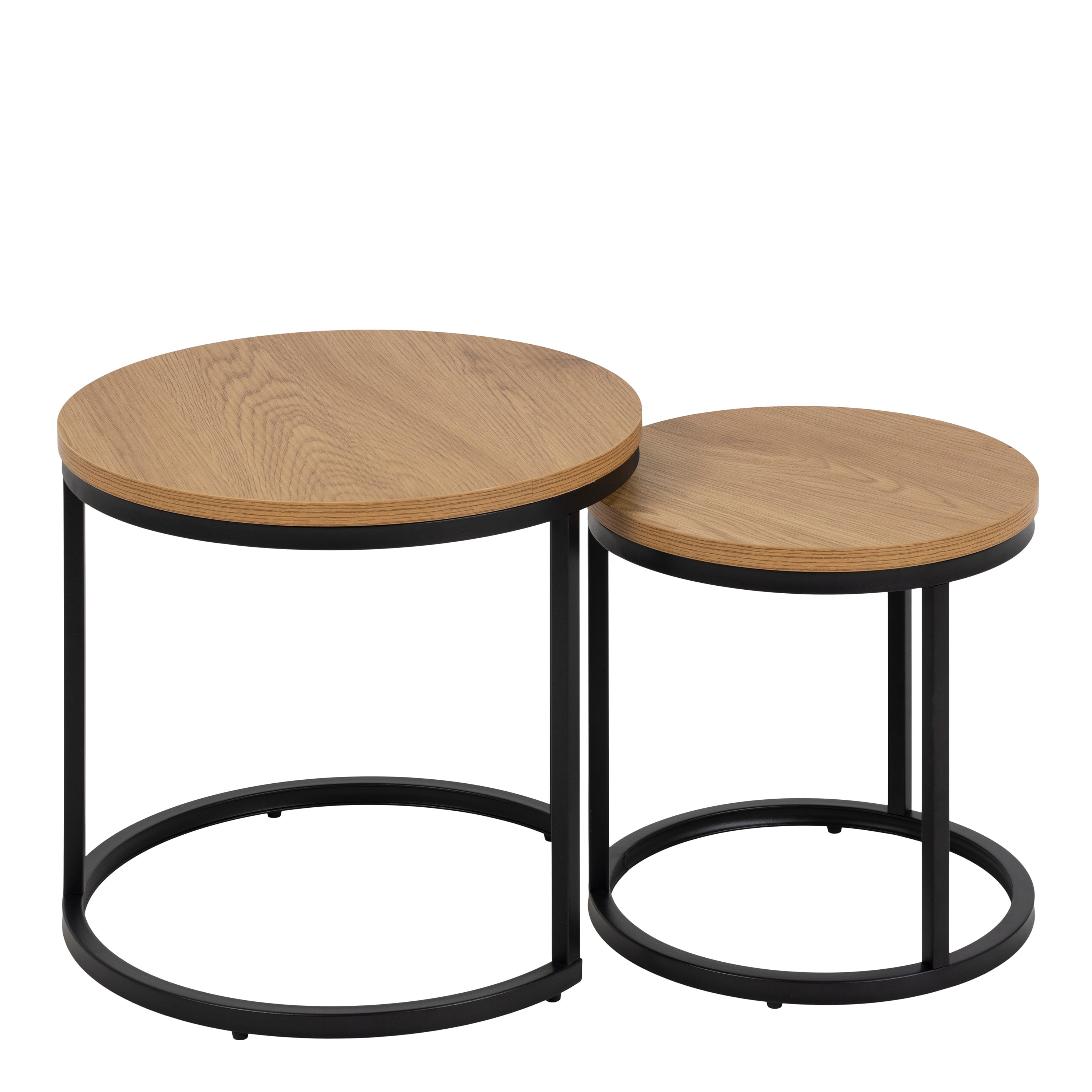 Spiro Round Nest of Tables in Oak – FTG, view 3