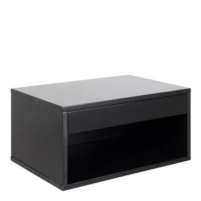 Cholet Square Bedside Table with 1 Drawer in Black – FTG