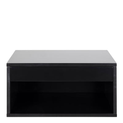 Cholet Square Bedside Table with 1 Drawer in Black – FTG, view 2