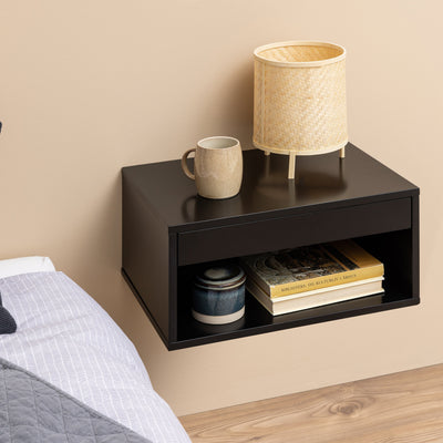 Cholet Square Bedside Table with 1 Drawer in Black – FTG, view 4