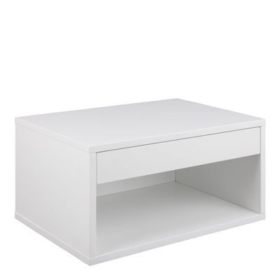 Cholet Square Bedside Table with 1 Drawer in White – FTG