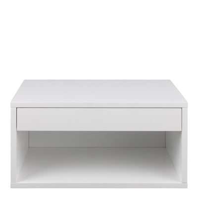 Cholet Square Bedside Table with 1 Drawer in White – FTG, view 2
