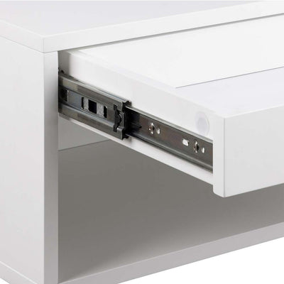 Cholet Square Bedside Table with 1 Drawer in White – FTG, view 6