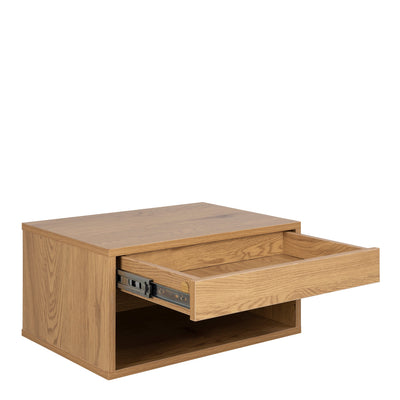 Cholet Square Bedside Table with 1 Drawer in Oak – FTG, view 3