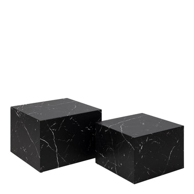 Dice Square Coffee Table Set in Black Marble Marquina – FTG