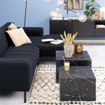 Dice Square Coffee Table Set in Black Marble Marquina – FTG, view 3