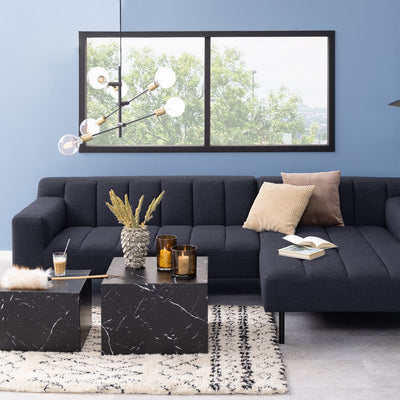 Dice Square Coffee Table Set in Black Marble Marquina – FTG, view 4