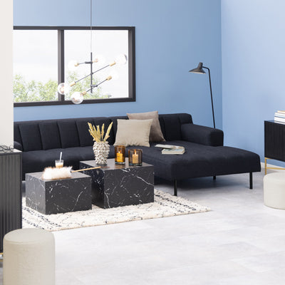Dice Square Coffee Table Set in Black Marble Marquina – FTG, view 5