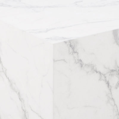 Dice Square Coffee Table Set in White Marble Carrara – FTG, view 6