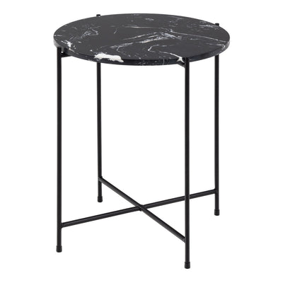Avila Side Table with Black Polished Marble Stone 42x45cm – FTG