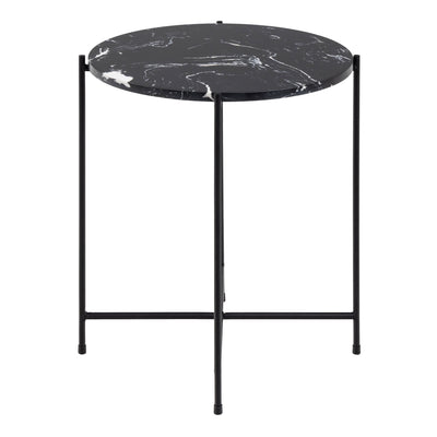 Avila Side Table with Black Polished Marble Stone 42x45cm – FTG, view 2