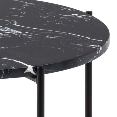 Avila Side Table with Black Polished Marble Stone 42x45cm – FTG, view 9