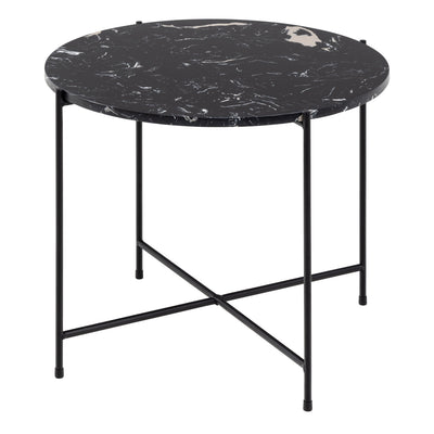 Avila Side Table with Black Polished Marble Stone 52x40cm – FTG