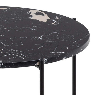 Avila Side Table with Black Polished Marble Stone 52x40cm – FTG, view 9