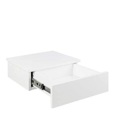 Avignon Square Bedside Table with 1 Drawer in White – FTG, view 3