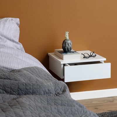 Avignon Square Bedside Table with 1 Drawer in White – FTG, view 4