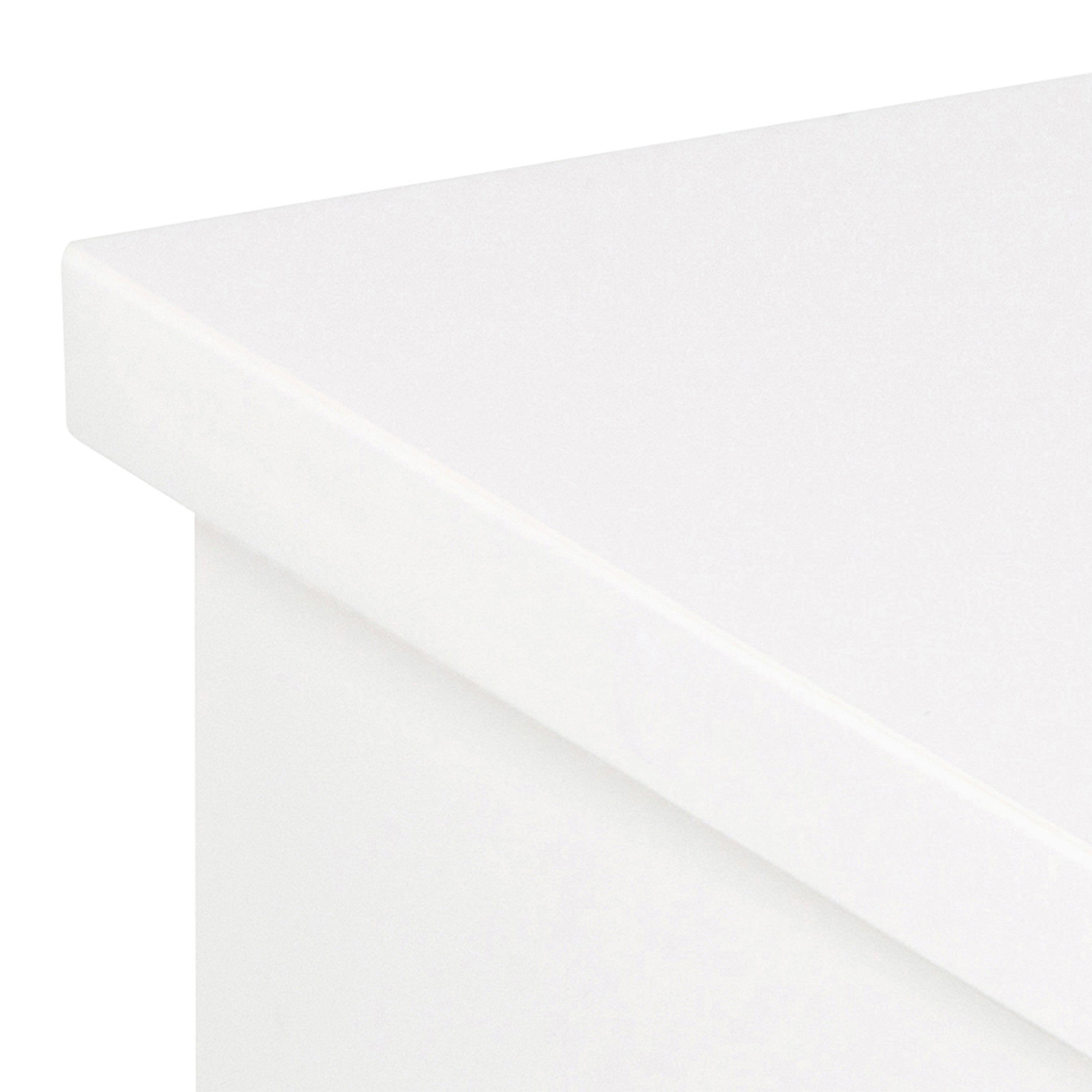 Avignon Square Bedside Table with 1 Drawer in White – FTG, view 6