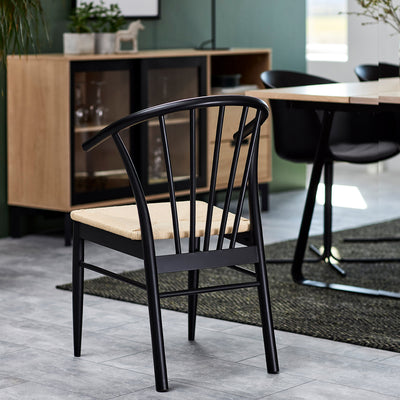 Cassandra Dining Chair with Armrest in Black Set of 2 – FTG, view 6