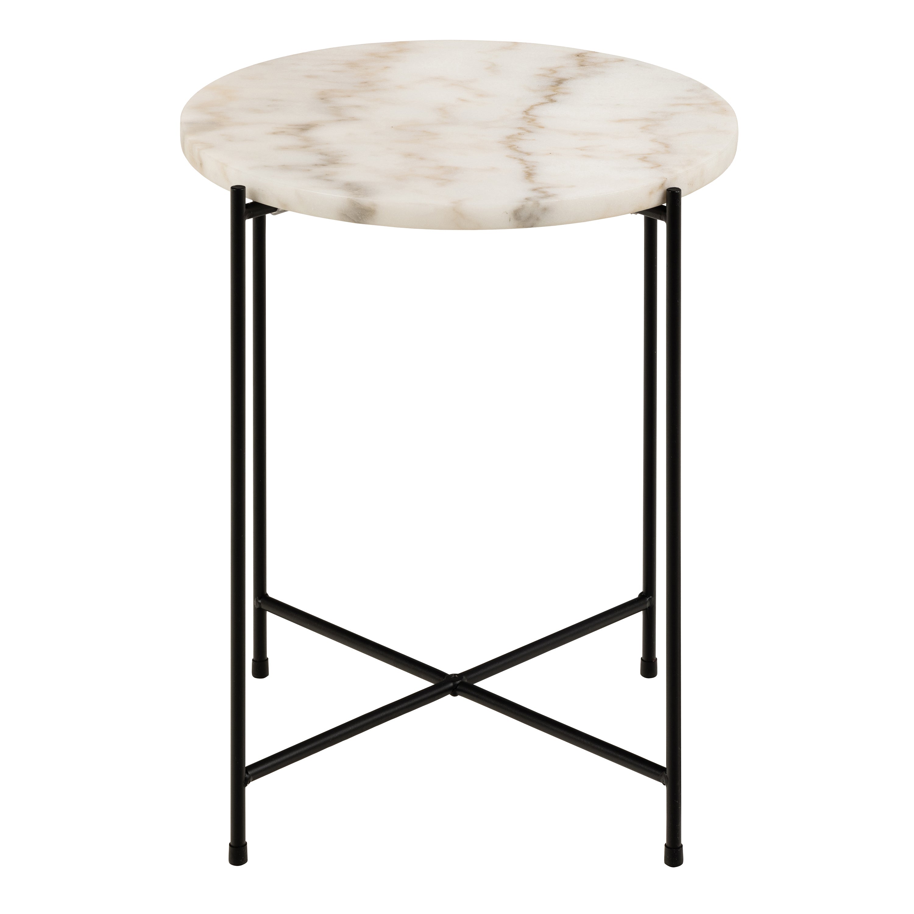 Avila Side Table with White Marble Top 42x45cm – FTG, view 2
