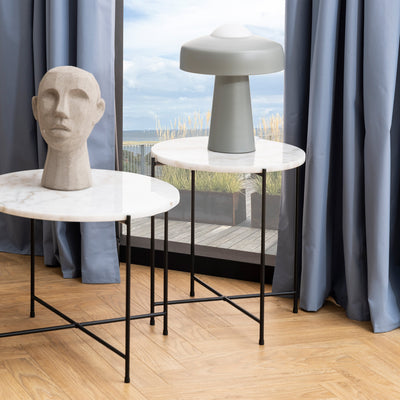 Avila Side Table with White Marble Top 42x45cm – FTG, view 5