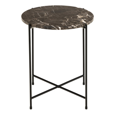 Avila Side Table with Brown Marble Top 42x45cm – FTG