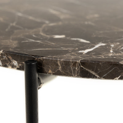 Avila Side Table with Brown Marble Top 42x45cm – FTG, view 8