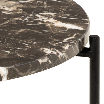 Avila Side Table with Brown Marble Top 42x45cm – FTG, view 9