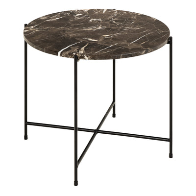 Avila Side Table with Brown Marble Top 52x40cm – FTG