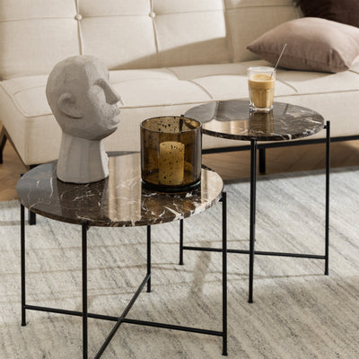 Avila Side Table with Brown Marble Top 52x40cm – FTG, view 4
