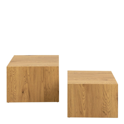 Dice Square Coffee Table Set in Oak Effect – FTG, view 2
