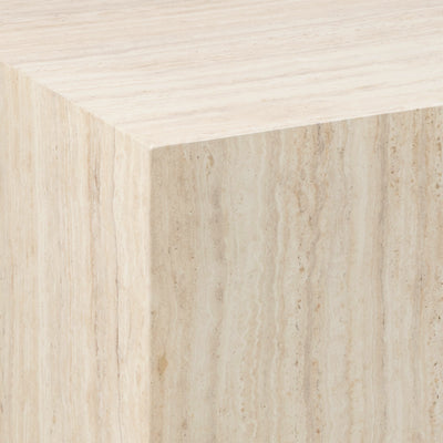 Dice Square Coffee Table Set in Light Travertine Effect – FTG, view 7