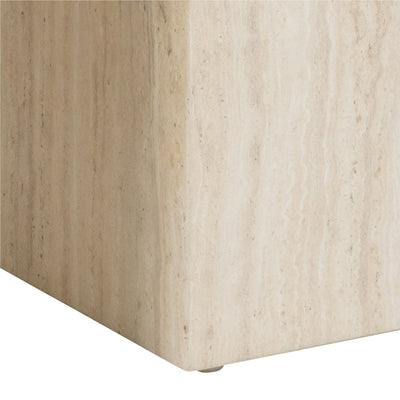 Dice Square Coffee Table Set in Light Travertine Effect – FTG, view 8