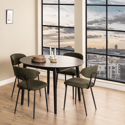 Montreux Round Extending Dining Table in Black 115-154 cm – FTG, view 5