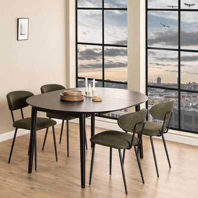Montreux Round Extending Dining Table in Black 115-154 cm – FTG, view 6