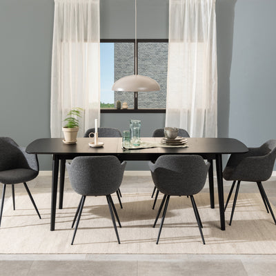 Montreux Rectangular Extending Dining Table in Black 180-219 cm – FTG, view 5