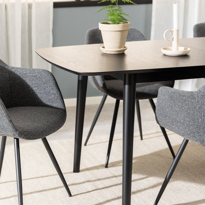 Montreux Rectangular Extending Dining Table in Black 180-219 cm – FTG, view 7