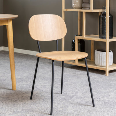 Amira Dining Chair in Oak Set of 2 – FTG, view 5