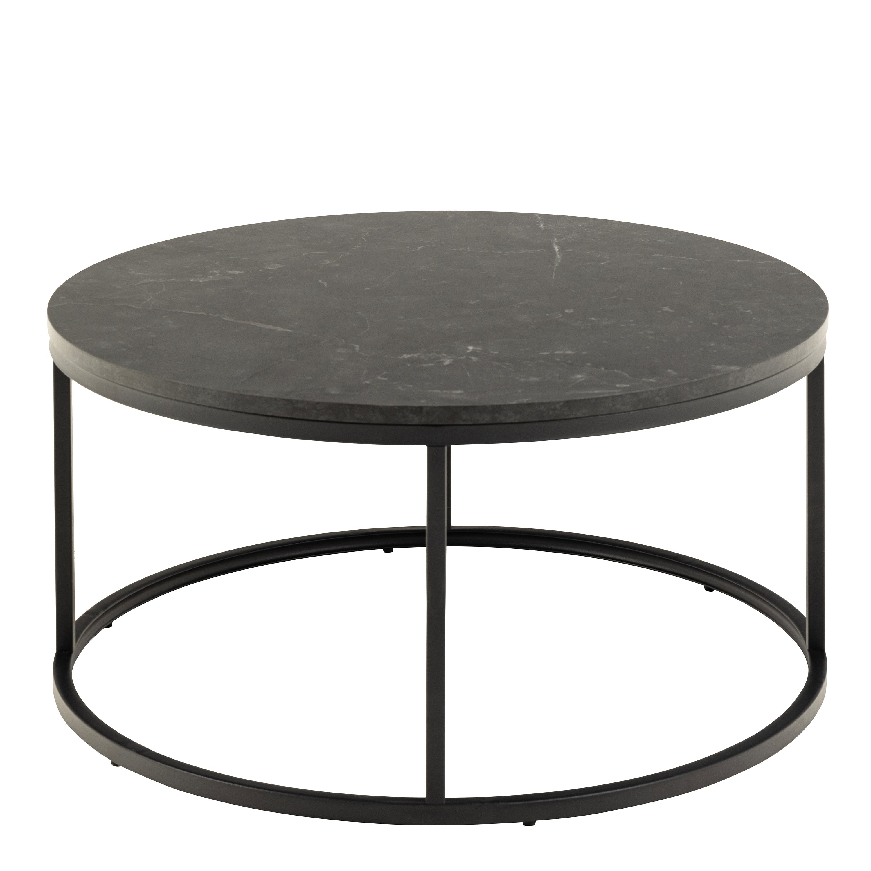 Spiro Coffee Table with Black Marble Melamine Top & Black Legs – FTG, view 2