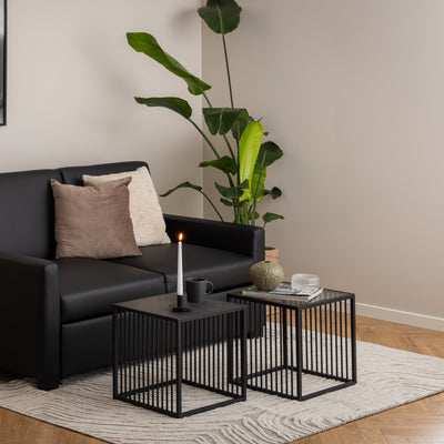 Strington Side Table in Black with Glass Top – FTG, view 4