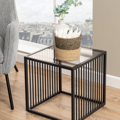Strington Side Table in Black with Glass Top – FTG, view 5