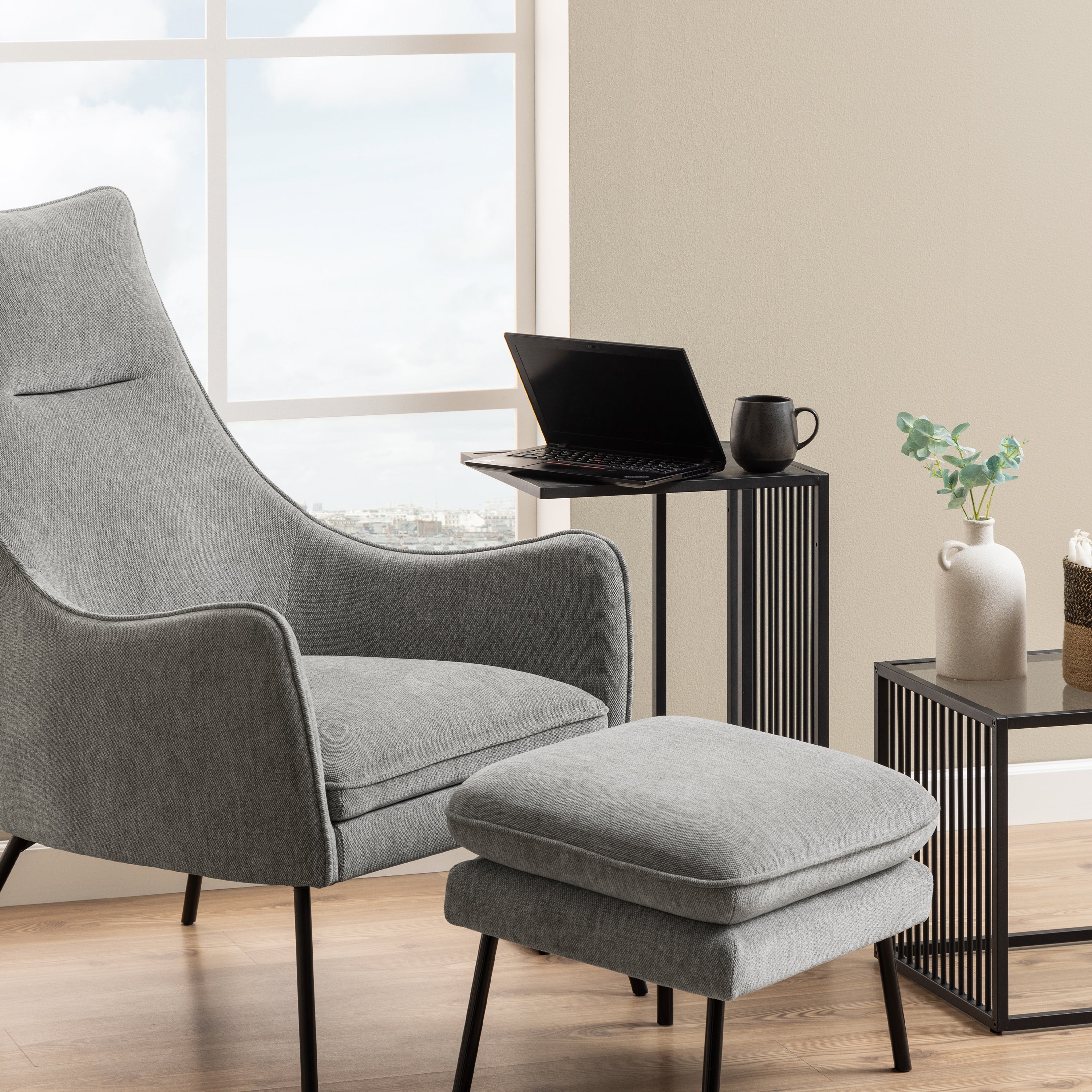 Strington Tall Side Table in Black – FTG, view 4