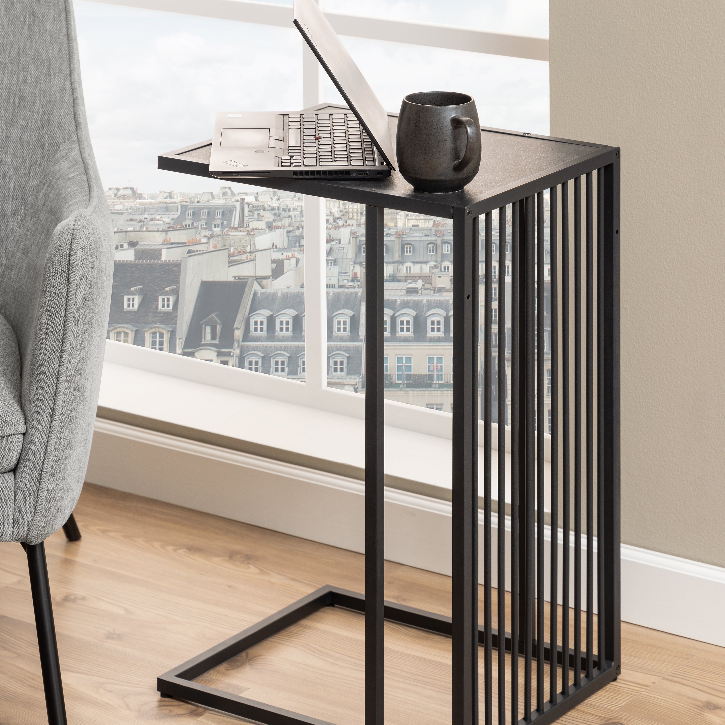 Strington Tall Side Table in Black – FTG, view 5
