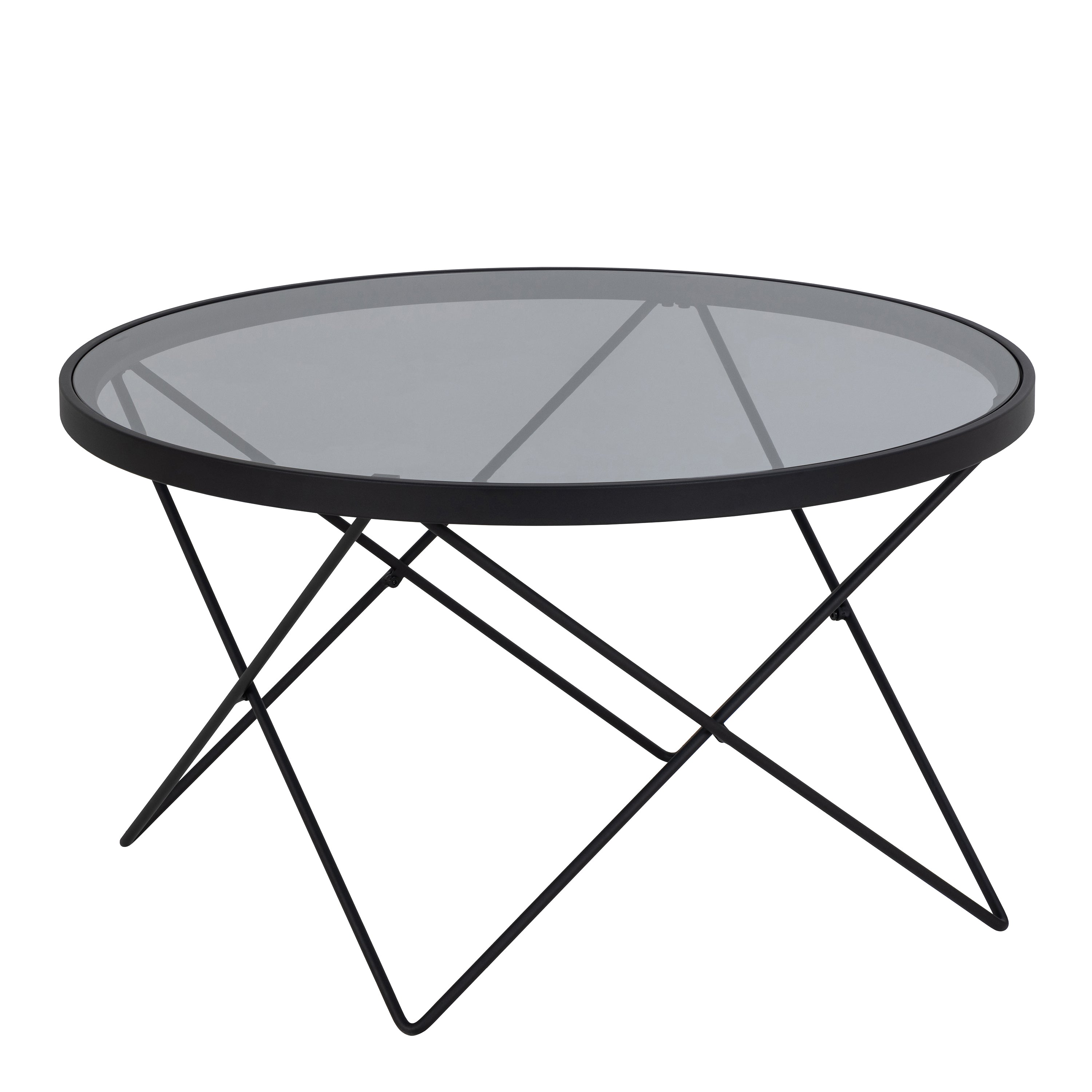 Cuxton Black Coffee Table with Smoked Glass Top – FTG