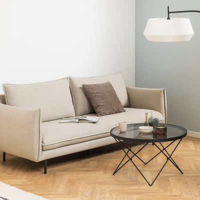 Cuxton Black Coffee Table with Smoked Glass Top – FTG, view 4