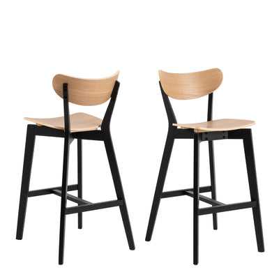 Roxby Bar Table Included 2 Roxby Bar Stool, Black and Oak – FTG, view 5