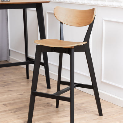 Roxby Bar Table Included 4 Roxby Bar Stool, Black and Oak – FTG, view 7
