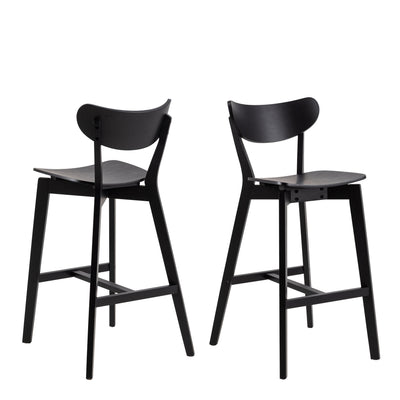 Roxby Bar Table in Black & Oak Included 4 Roxby Bar Stool in Black – FTG, view 5