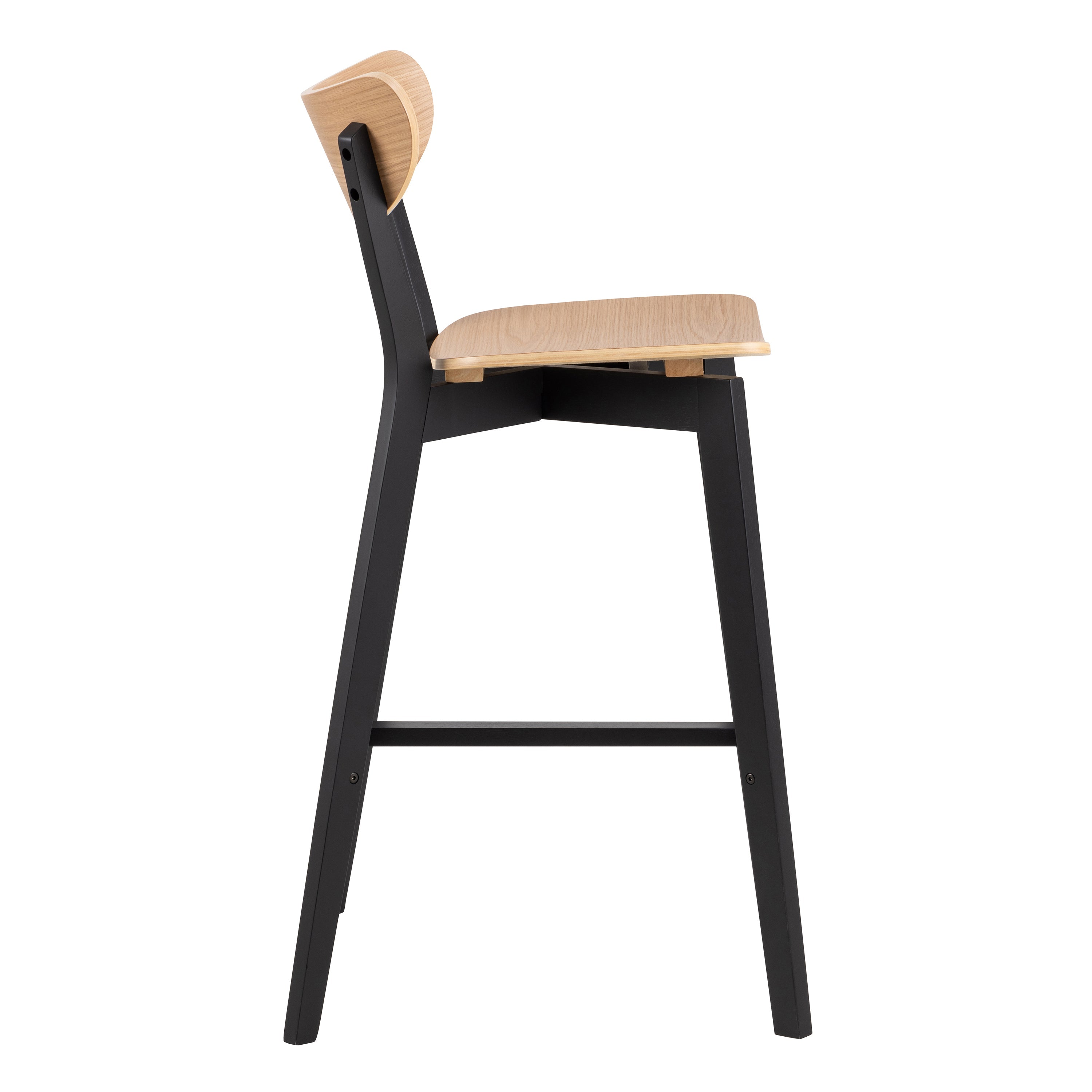 Roxby Bar Stool, Black and Oak Set of 2 – FTG, view 3