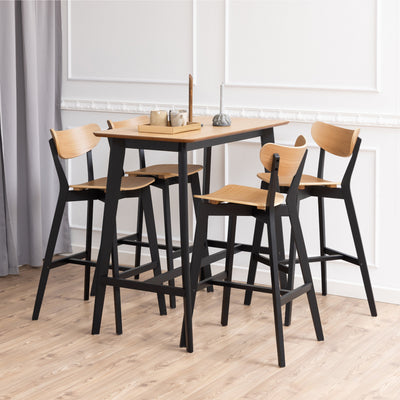 Roxby Bar Stool, Black and Oak Set of 2 – FTG, view 5